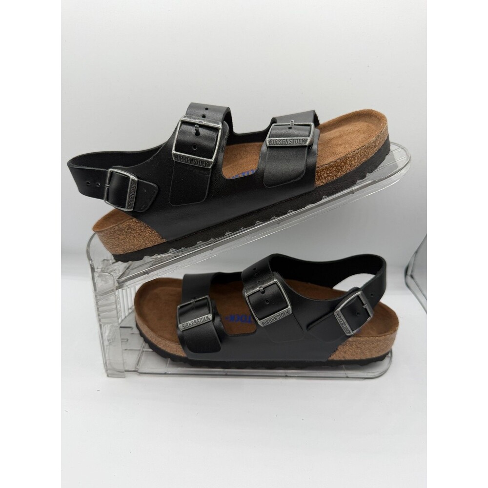 Birkenstock Milano Black Leather Sandals EU 36 US 5-5.5 Regular Fit Germany